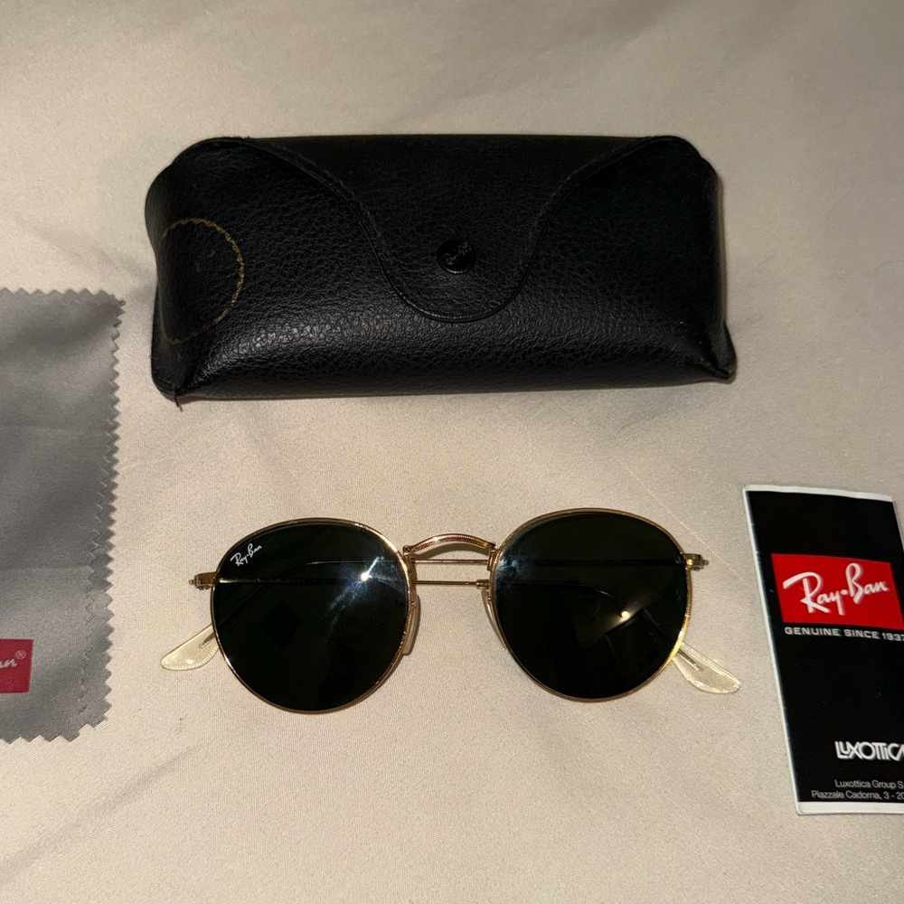 Ray ban round metal gold green ray-ban
